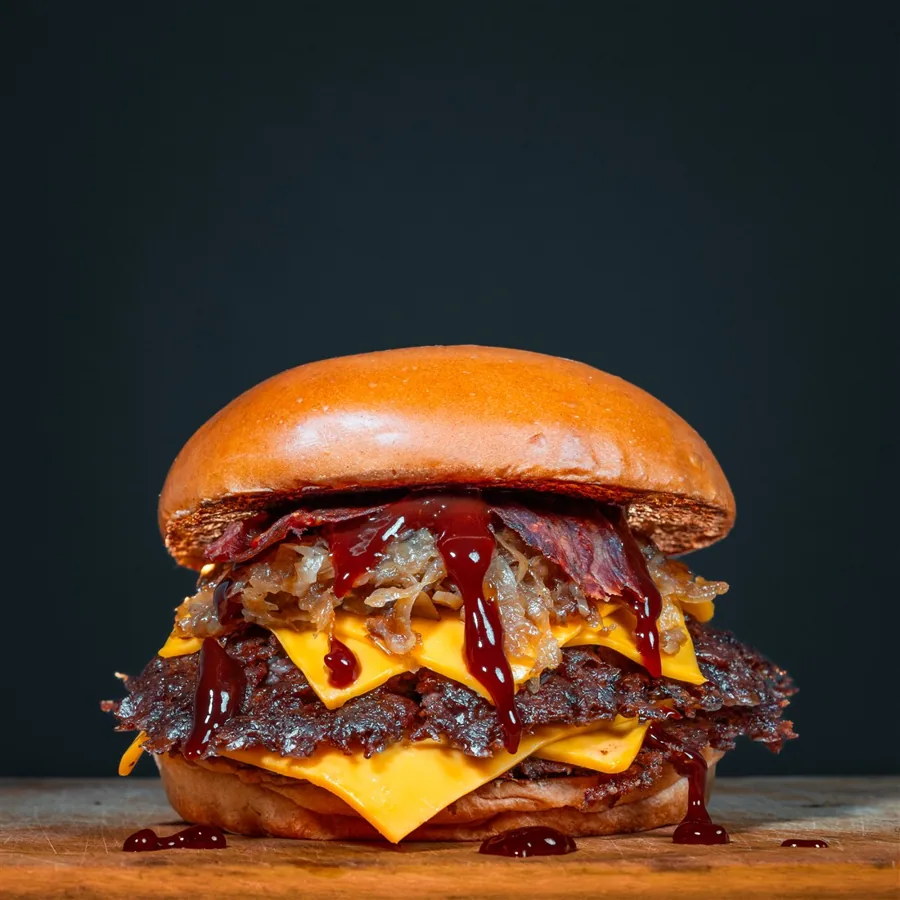 Hamburguesa Mleko's recién hecha